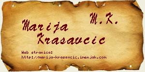 Marija Krasavčić vizit kartica